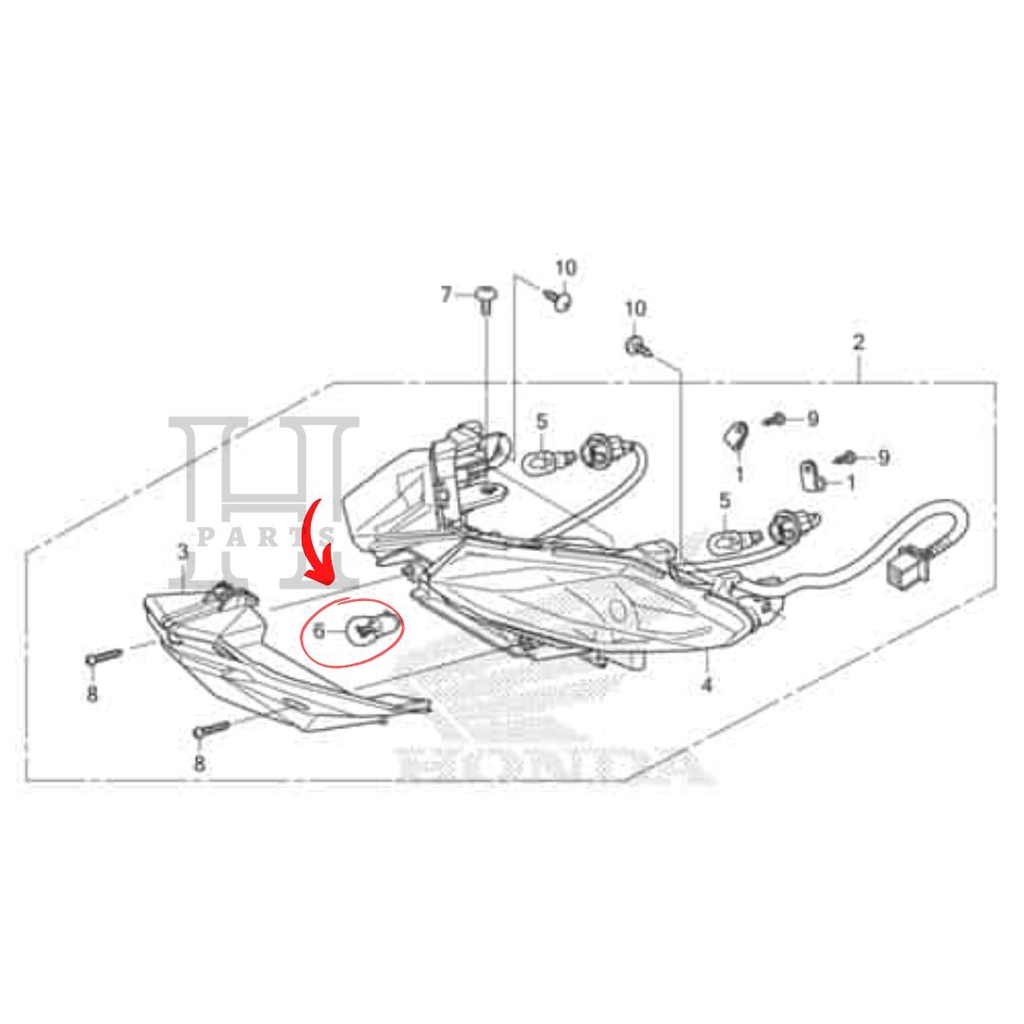 BOHLAM LAMPU BELAKANG BULB TAILLIGHT ALL HONDA MATIK BEBEK SPORT 34906-GB6-921 ASLI ORIGINAL AHM HGP