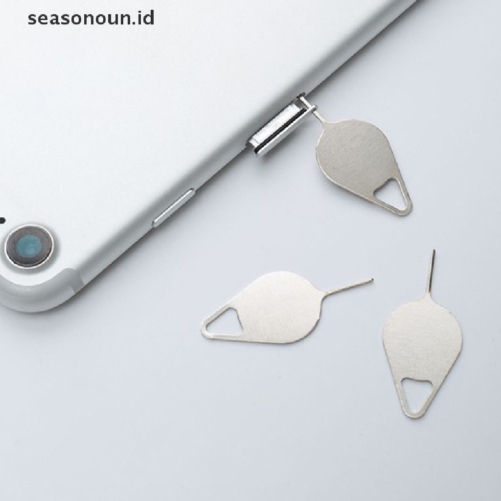 Seasonoun 10pcs Universal Sim Card Tray Removal Eject Pin Kunci Alat Stainless Steel Pembuka Ejector Untuk Kebanyakan Ponsel Smartphone.