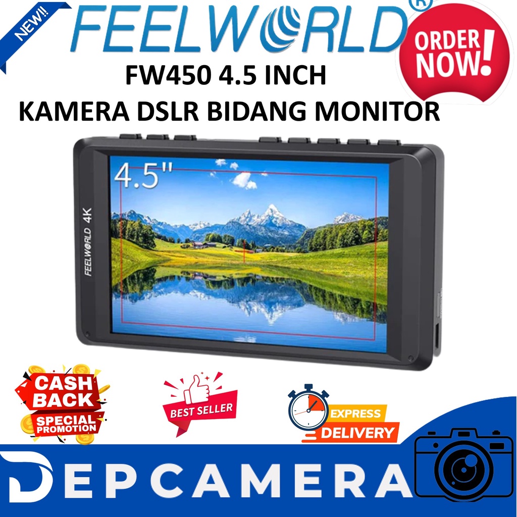 FEELWORLD FW450 4.5 INCH KAMERA DSLR KECIL BIDANG MONITOR