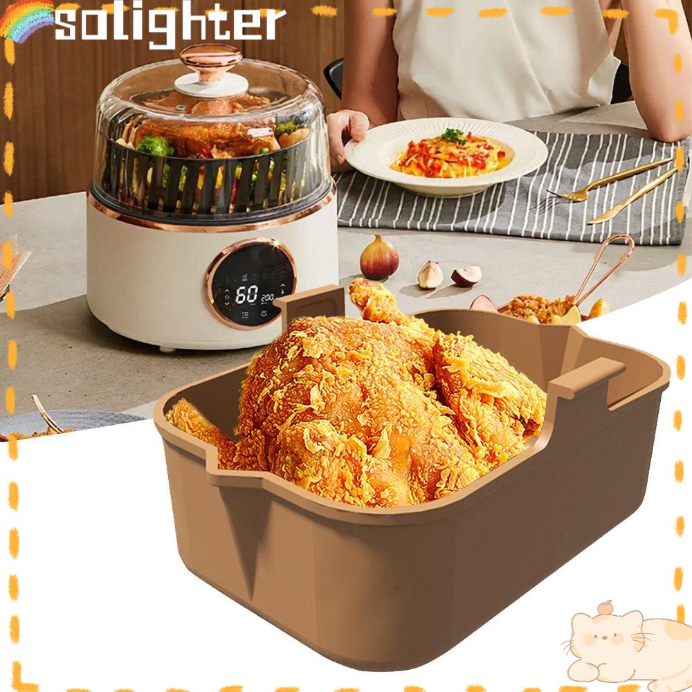 Solighter Air Fryer Silicone Pot Pengganti Memasak Reusable Baking Basket