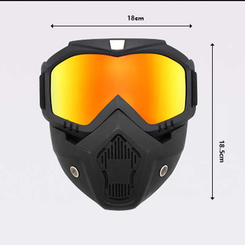 Goggles Kacamata + Masker Helm Motor Goggle Mask Topeng Kacamata Masker Cross Trail Airsoft Kualitas