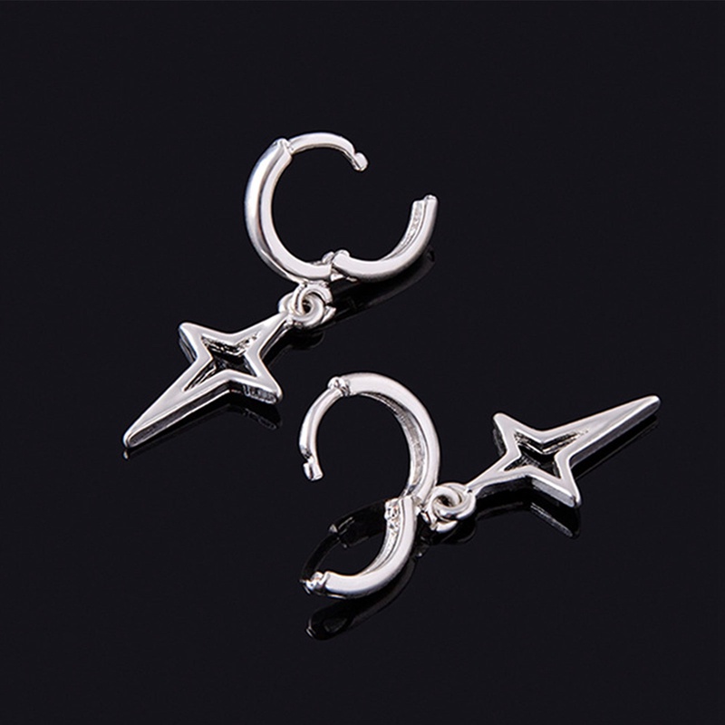 1pasang Anting Bintang Salib Anting Hip-Hop Mewah Ringan Baru Untuk Anak Laki-Laki Dan Perempuan