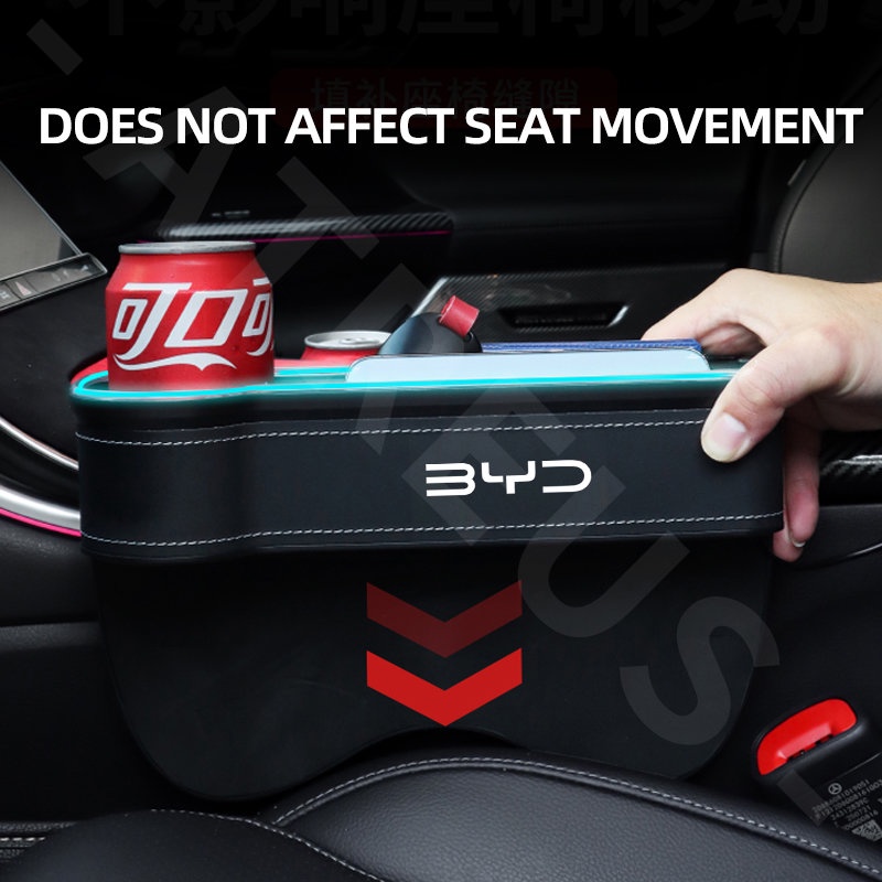 Byd Atto 3led Kotak Penyimpanan Celah Kursi Mobil Dengan port charging Seat Side Gap Slit Pocket Storage Untuk Atto3 Yuan Plus