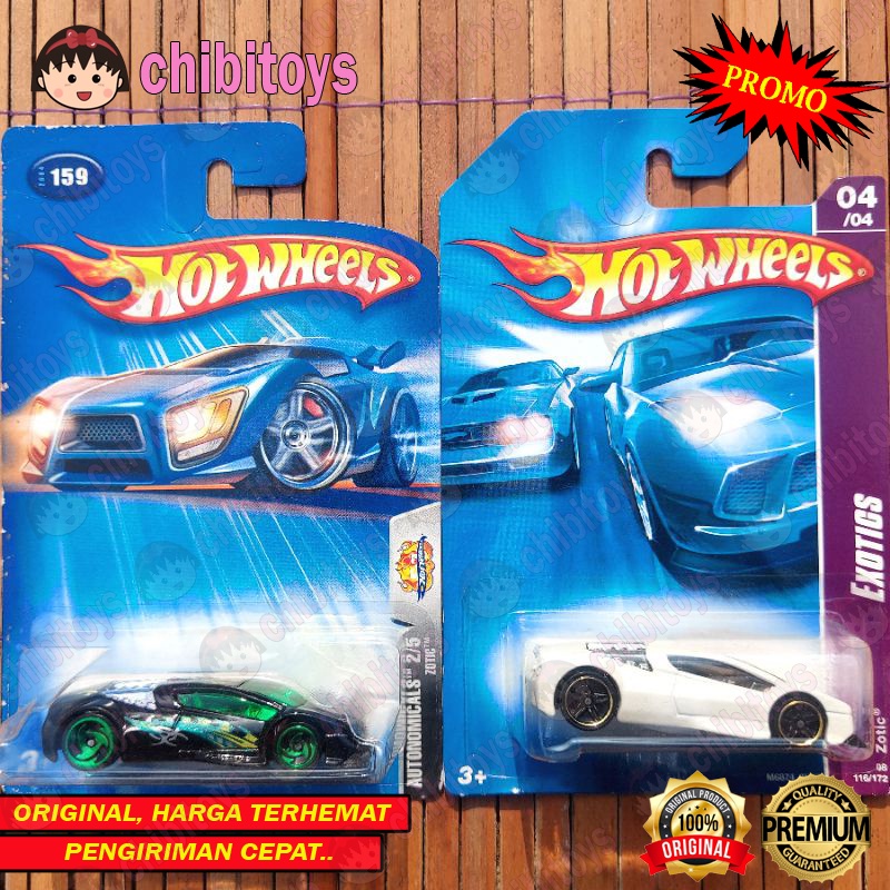 HOTWHEELS ZOTIC 2004 HITAM 2008 PUTIH - SPORT CAR ORIGINAL MATTEL