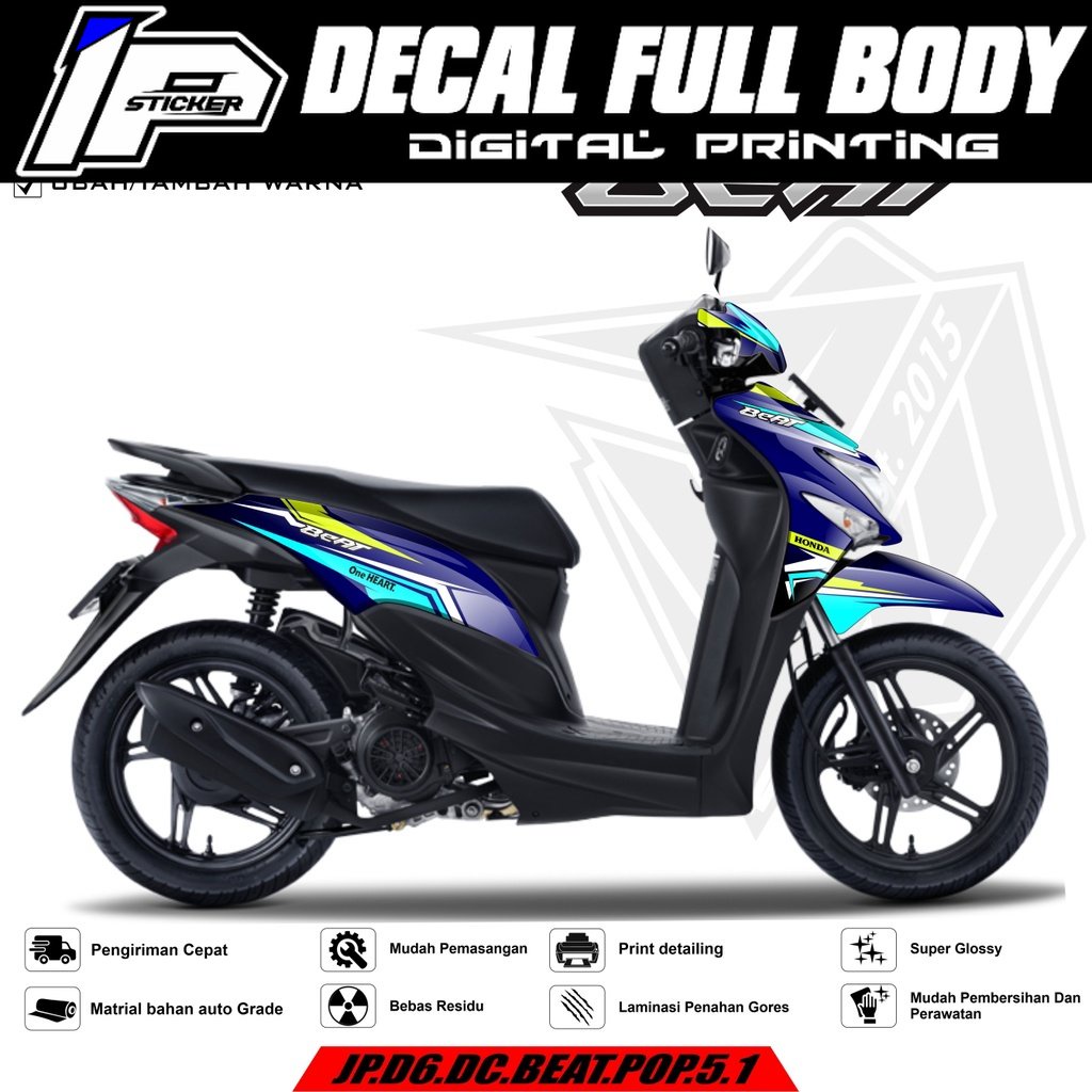 Decal Stiker Motor BEAT Pop Full Body - Decal Sticker BEAT POP desain D6 05