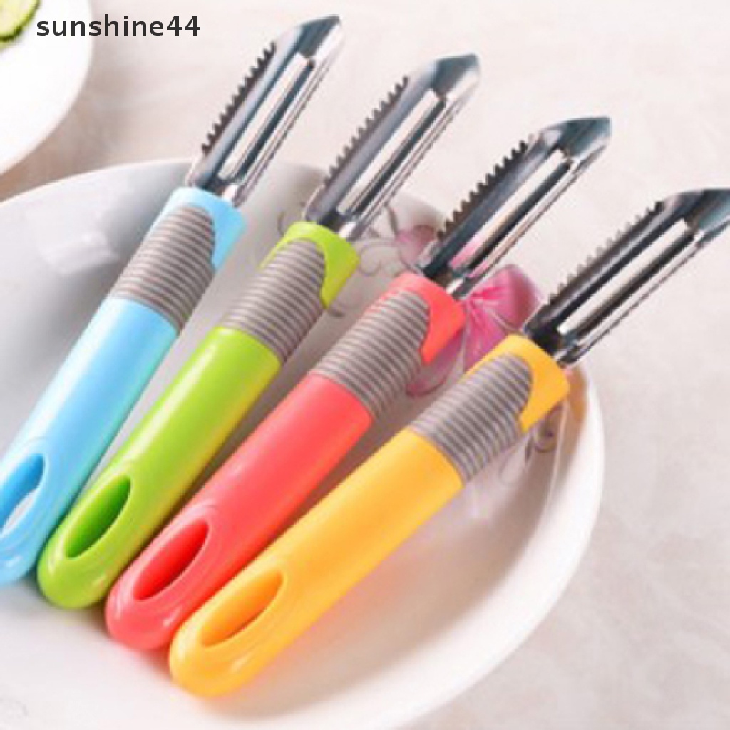 Sunshine Warna Random Kreatif Pengupas Buah Sayur Dapur Multi-Fungsi Fruit Tools ID