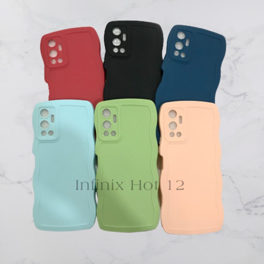 CASE INFINIX HOT 12 - SOFTCASE SILIKON GELOMBANG WARNA PRO CAMERA - BD