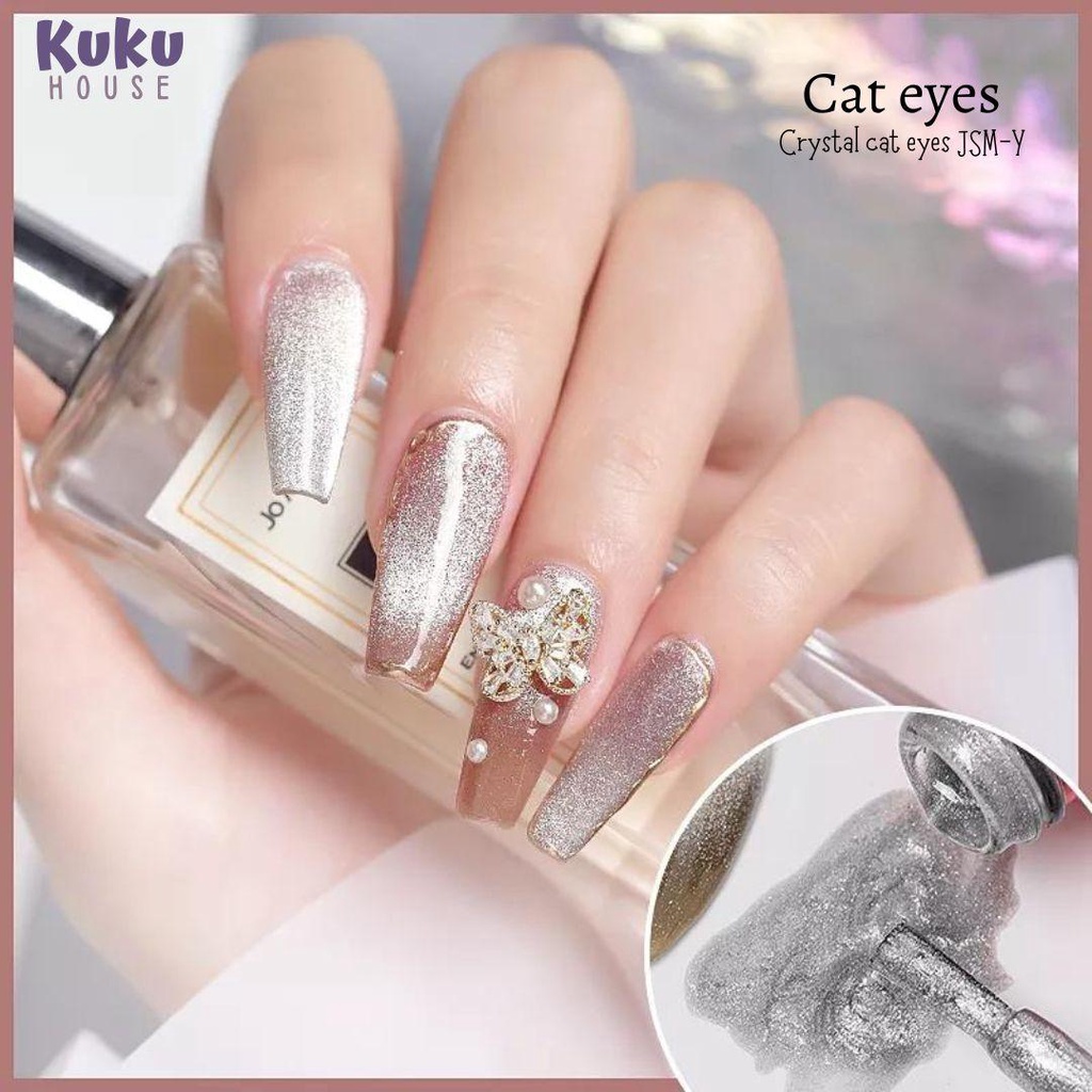 As 9D 5D Silver Cat Eyes 15ml Gel Polish Kutek Mata Kucing Universal Cat eyes Silver