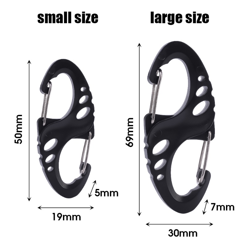 Carabiner Klip Snap Bentuk S Tahan Lama Untuk Gantungan Kunci/Ransel Camping Outdoor Climbing Paracord Survival Gear Buckle Tool