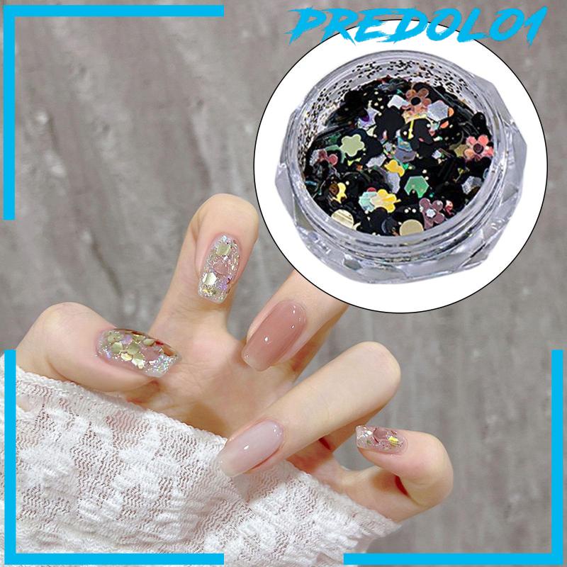 [Predolo1] Nail Glitter Sequin Nail Art Untuk Pesta Makeup Festival Pertunjukan Panggung