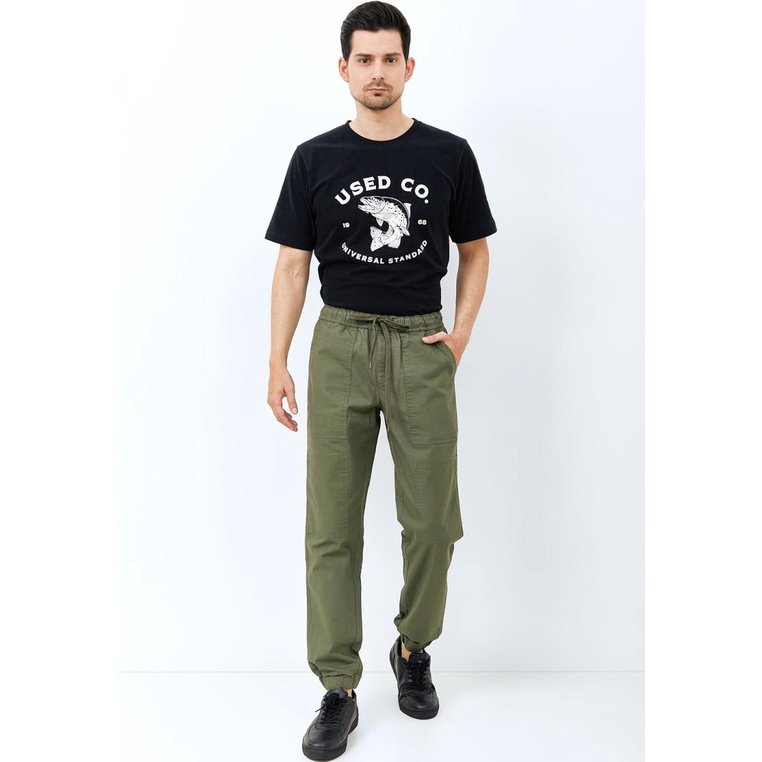 Used Jeans - Joger pants pria slim fit warna Olive - Finley