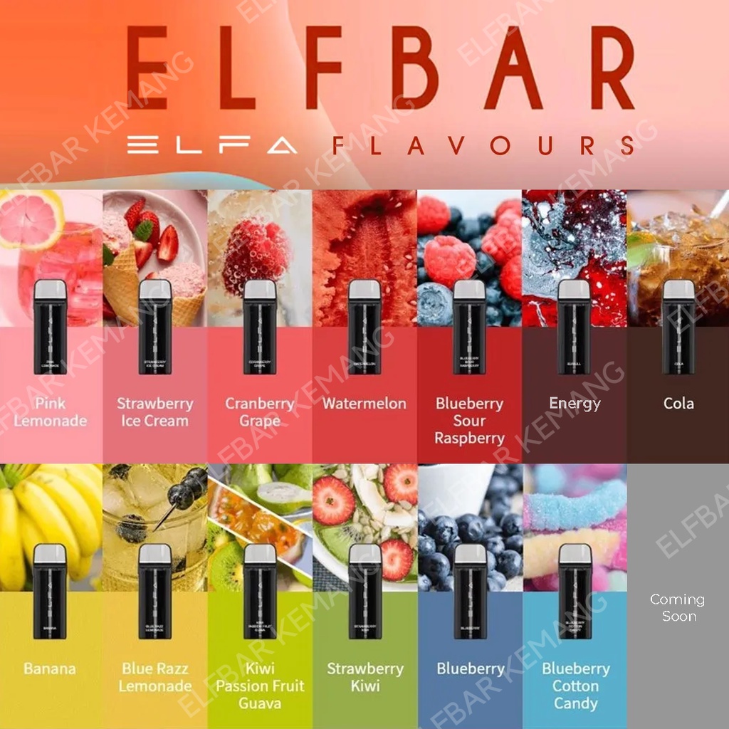 Elfbar Elfa 4ML All Variants (Isi 2 Pod) | Elf Bar Elfa Cartridge Prefilled Pod Device | Reusable Elfbar 2 Pods Elfa Series