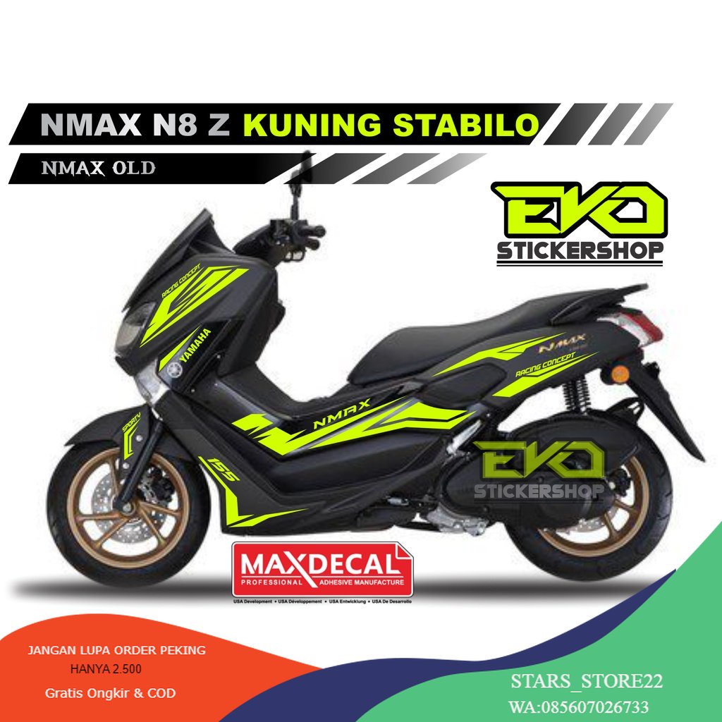 (PREMIUM) Sticker Nmax Hitam cutting stiker stabilo nmax 2016 2017 2018 2019 NEW DESAIN 2023