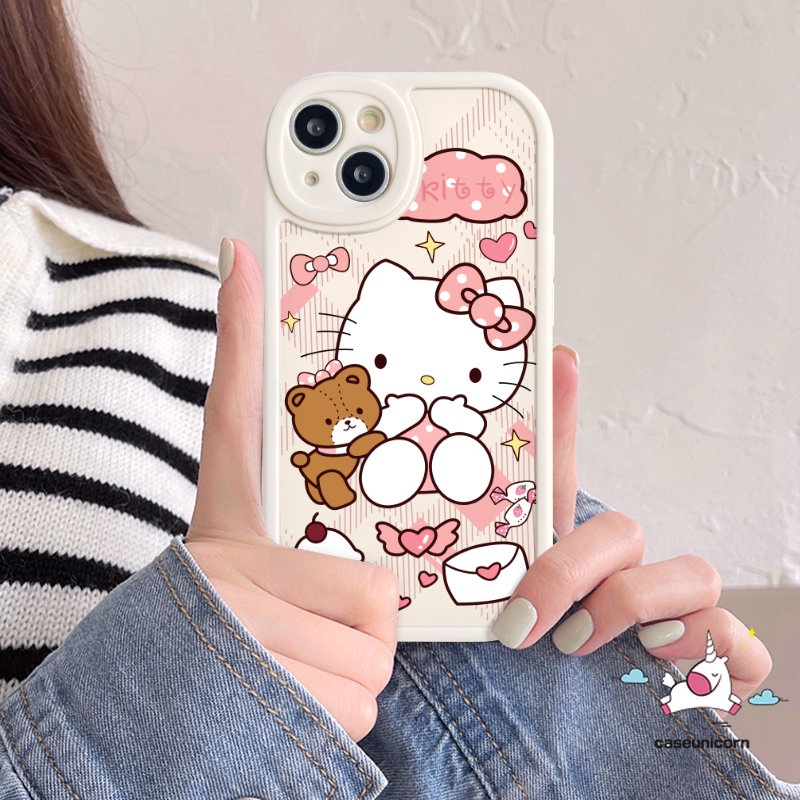 Casing Pasangan Kompatibel Untuk iPhone 7plus XR 11 14 12 13 Pro Max 6 6s 7 8 plus XS Max X SE 2020 Kartun Lucu Doraemon Hello Kitty Pasangan Soft Tpu Back Case