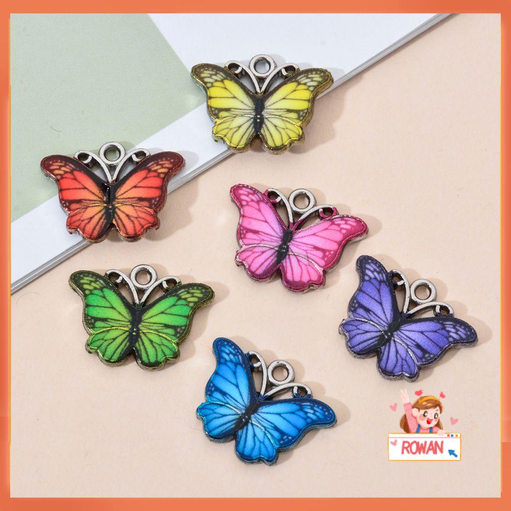 R-flower 10PCS Butterfly Pendant Fashion DIY Aksesoris Handmade Kalung Anting Crafting