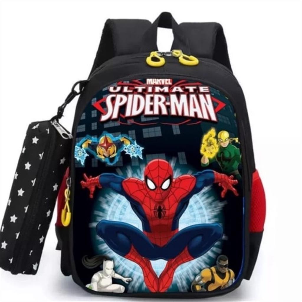 LS 780 - Ransel Spidi Marvelo Tas Ransel Sekolah Ngaji Les Anak Laki-Laki PAUD TK SD Karakter Kartun Animasi Free Tempat Pensil Terbaru Kekinian