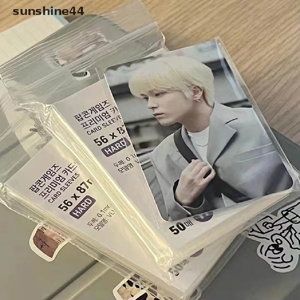 Sunshine 50pcs Original Korea Card Sleeves Acid Free Hard 3inch Photocard Pelindung Film ID