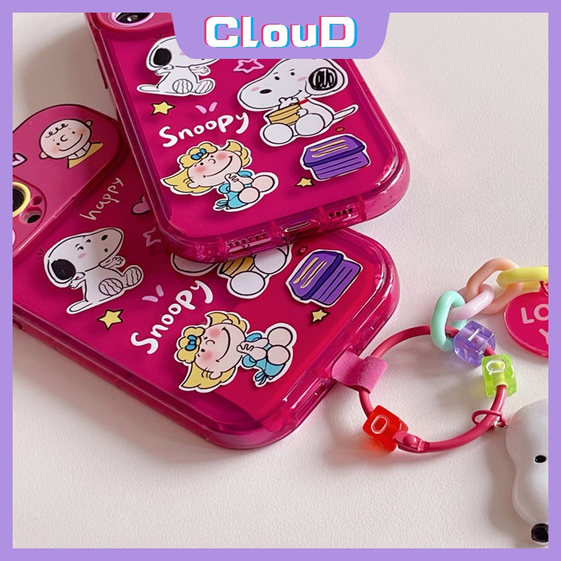 Casing Cermin Make Up Flip Kreatif Kompatibel Untuk IPhone 7Plus 11 14 13 12 Pro Max XR 7 8 Plus X XS Max SE 2020 Kartun Lucu Snoopy Shockproof Lembut TPU Phone Cover