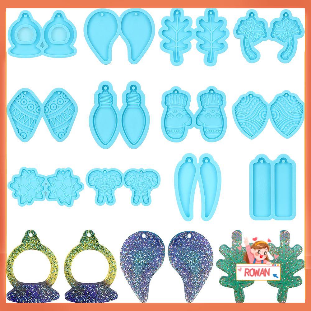R-flower Earrings Resin Mold DIY Handmade Membuat Perhiasan Alat Ear Studs Mold Crystal Resin Silicone Mold