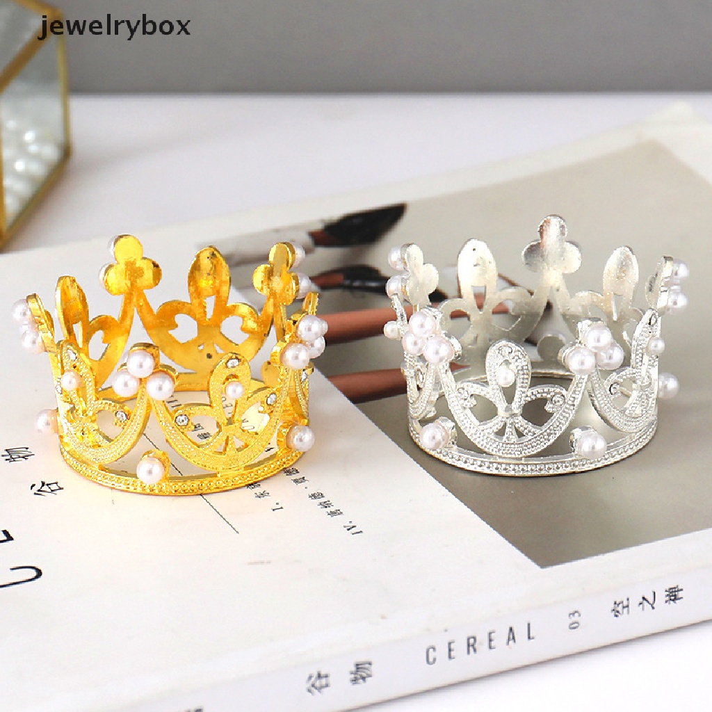 [jewelrybox] Mahkota Ulang Tahun Mini Dekorasi Kue Berlian Imitasi Peach Heart Crown Baking Decor Butik