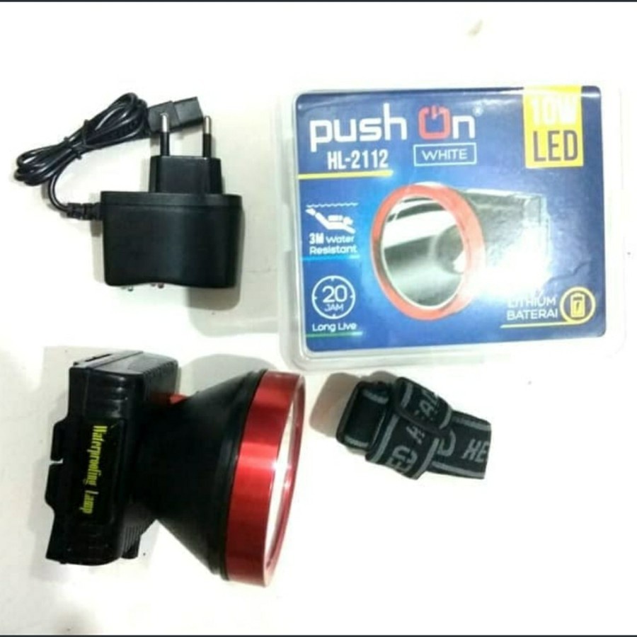 Senter Kepala Selam / Headlamp Diving LED 50watt PUSH ON HL-2112DV murah