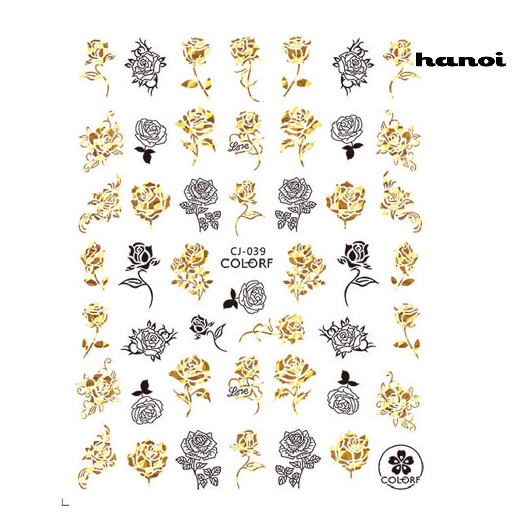 Hi Stiker Kuku Pola Indah Perekat Diri Removable Kuat Lengket Anti Jatuh Hias DIY Mawar Cinta Hati Nail Art Decal Pernikahan Lamaran Slider Untuk Hari Valentine