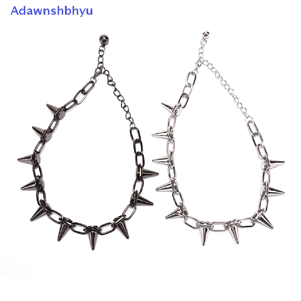 Adhyu Baru Spike Rivet Punk Kerah Kalung Goth Rock Biker Link Rantai Choker Perhiasan ID