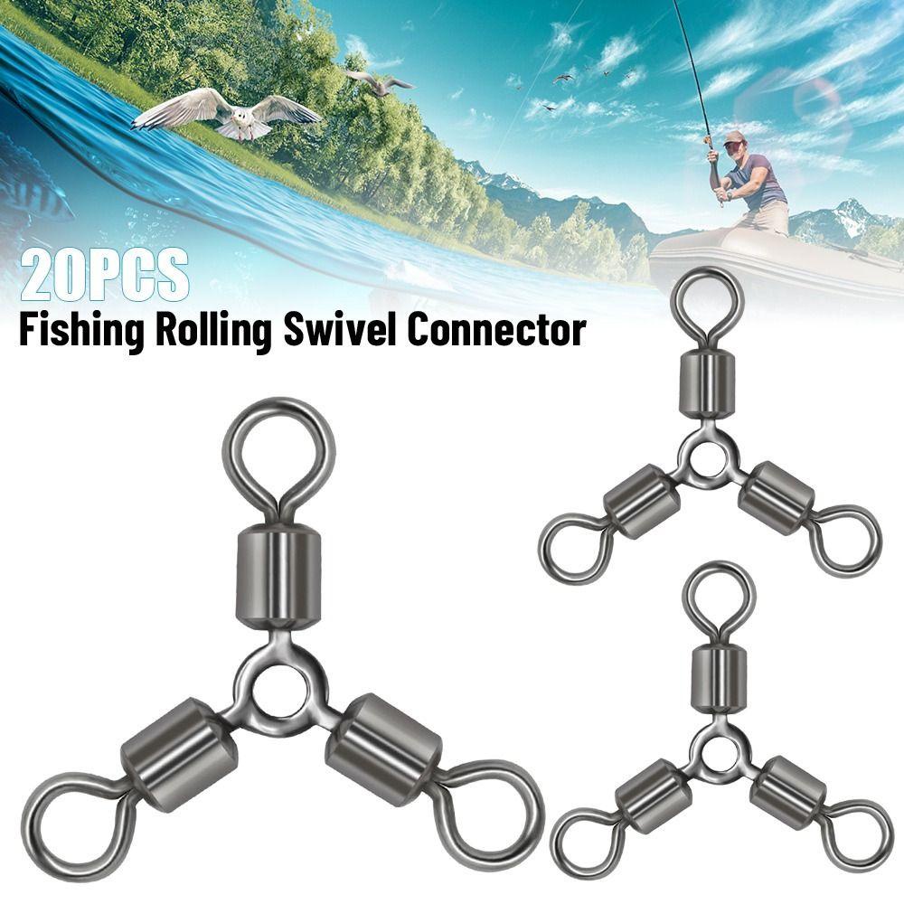 TOP 20pcs/lot Memancing Rolling Putar Konektor Panas Stainless Steel Tahan Lama Kualitas Tinggi Solid Rings