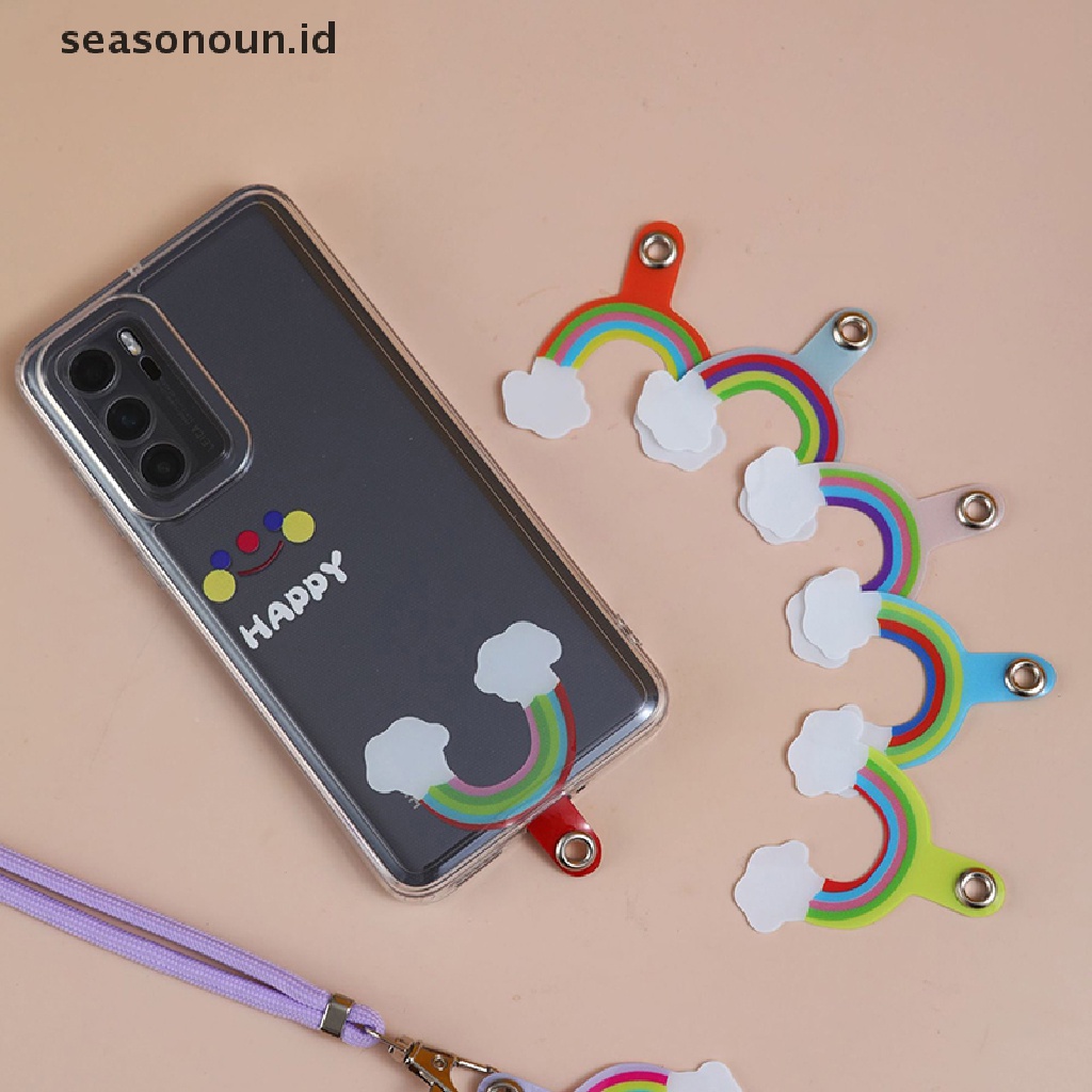 Seasonoun Phone Lanyard Strap Patch Gasket Untuk Ponsel Sling Tether Cloth Card Pengganti Cincin Logam Klip Snap Hang Cord Tabs.