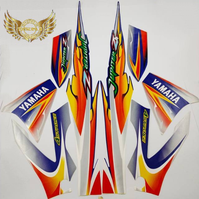 Decal striping yamaha jupiter z silver biru 2005 list body standar