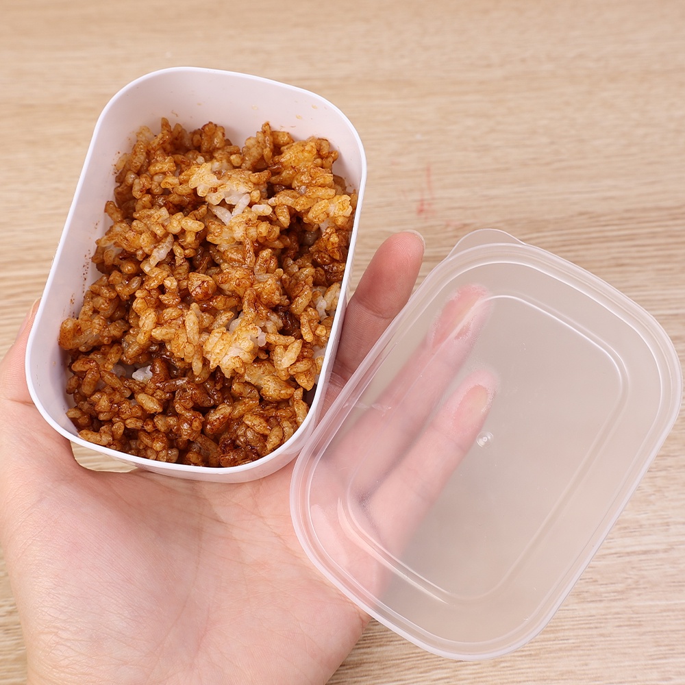 Plastik Bening Portabel Makan Penurun Lemak Gandum Kasar Kotak Pembagian Beras Microwave Oven Heatable Lunch Box Dapur Fresh-keeping Box Kulkas Fresh Food Container