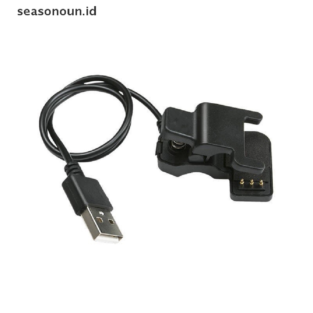 Seasonoun New Black Smart Watch Universal USB Charging Cable 3pin Charger Klip Power Adaptor Charger Portable Wristband USB Kabel Pengisian Cepat.