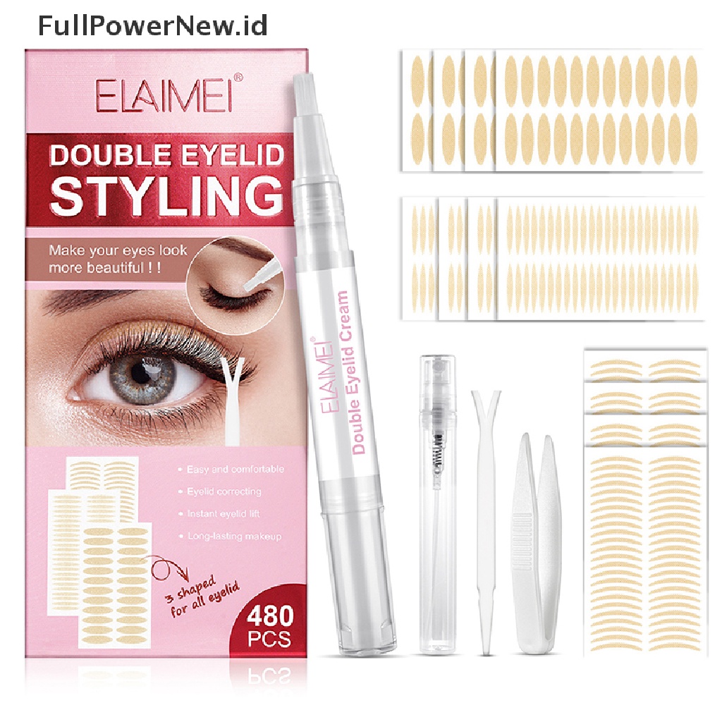 Power 480pcs Invisible Double Eyelid Tape Self-Adhesive Sticky Strip Pengangkat Mata Besar ID