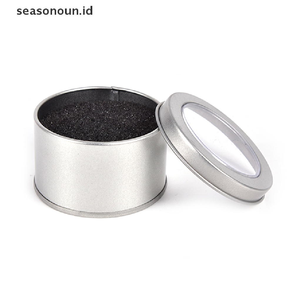 Seasonoun Perak Logam Bulat Kotak Jam Tangan Perhiasan Etalase Watch Box Holder 6.5 * 4cm.