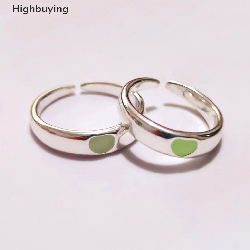 Hbid Baru Cincin Bercahaya Untuk Pasangan Bercahaya Dalam Gelap Cinta Hati Cincin Pasangan Warna Perak Perhiasan Ukuran Yang Dapat Disesuaikan Baru Fashion Rings Glory