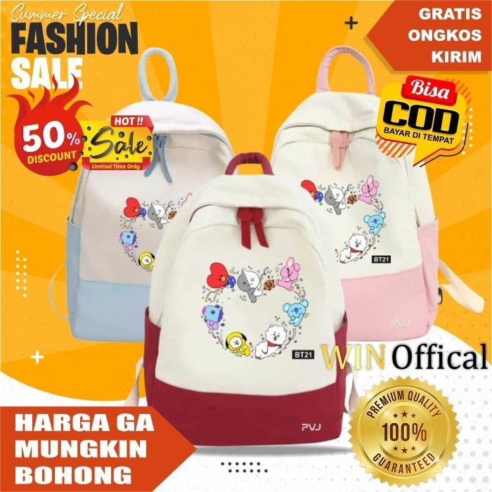 tas bts ransel wanita anak import backpack korea sekolah murah bt 21 Win