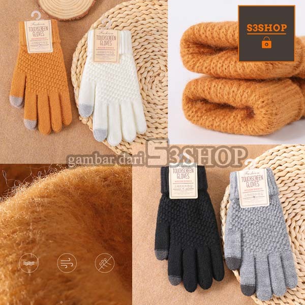 Sarung Tangan Touchscreen Lembut Korean Style Gloves Musim Dingin Motor Pria Wanita