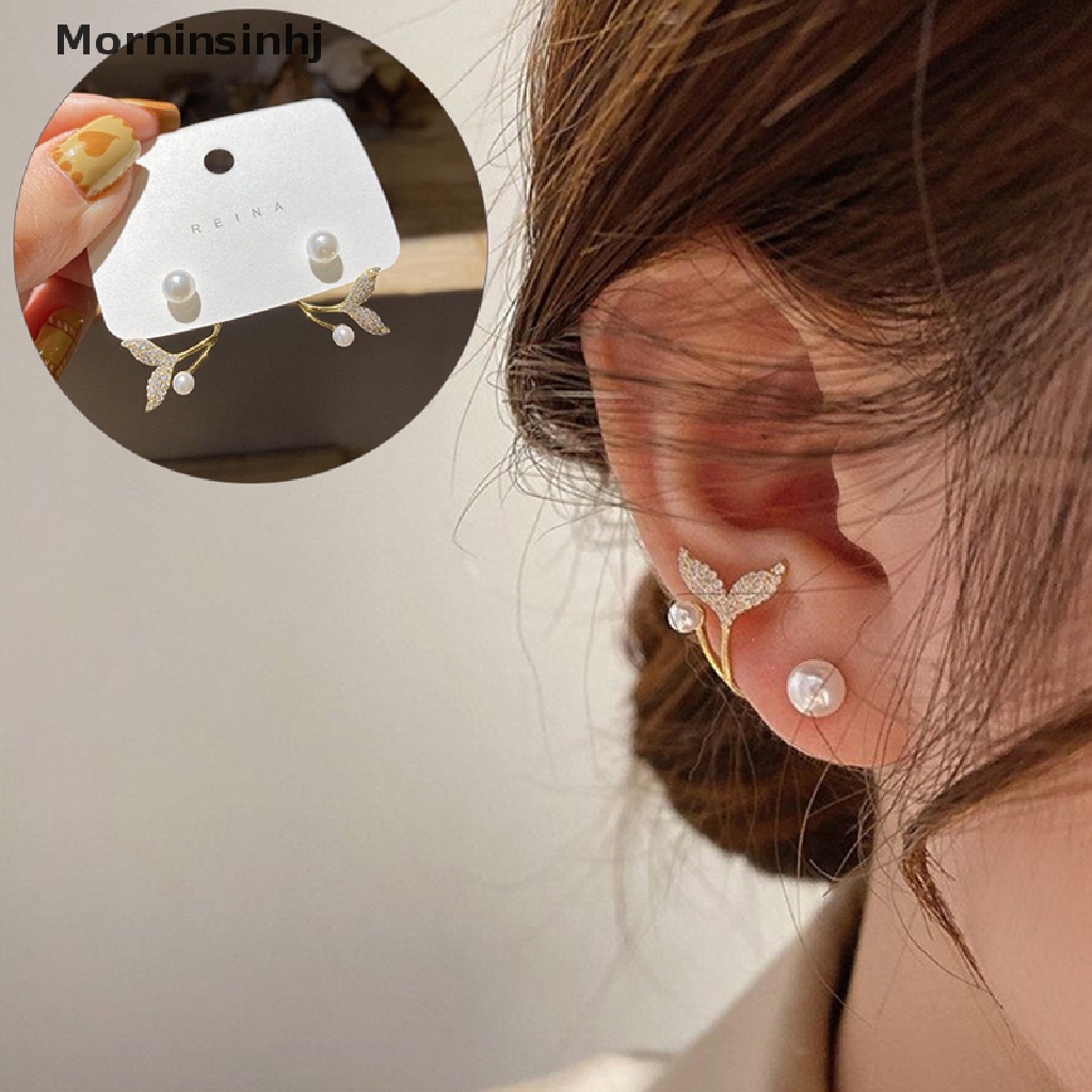 Mornin New Arrival Stud Earrings Fashion Ikan Ekor Logam Wanita Klasik Musim Semi Panas Bunga Mutiara Lucu Elegan Perempuan Trendi Perhiasan id