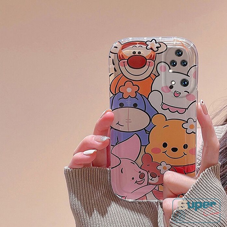 Casing Manyo Lucu Untuk Realme C53 C35 C55 C21Y C25 C11 C25Y C20 C1 C2 7I 9I C30 S C20A C25s 5 6i 5i 5s C3 C12 C15 C33 C11 Kartun Winnie the Pooh Tigger Silicon Airbag Soft Cover