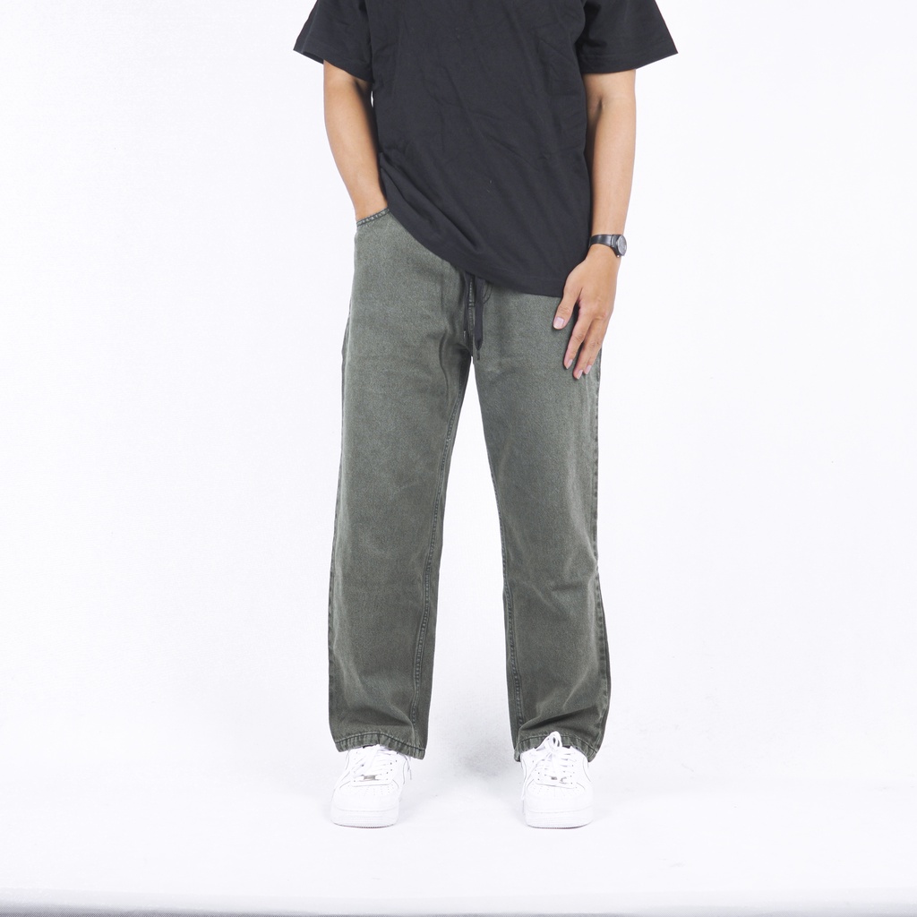 Superego Denim Pants Baggy Relaxed - Army BPR02D