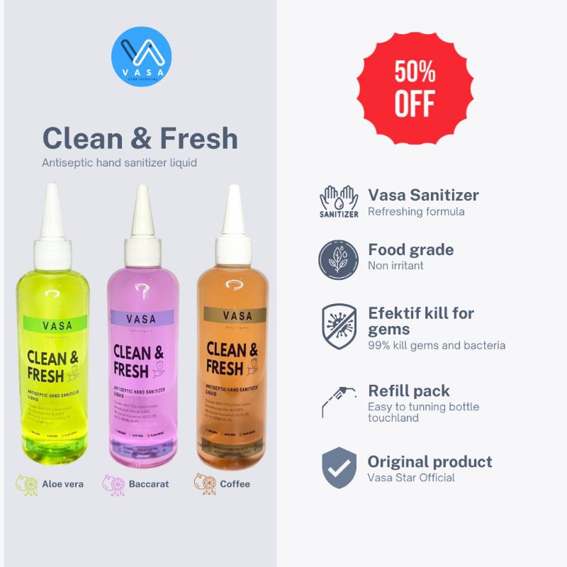 Vasa Hand Sanitizer and Surface Sanitizer Cairan Refill