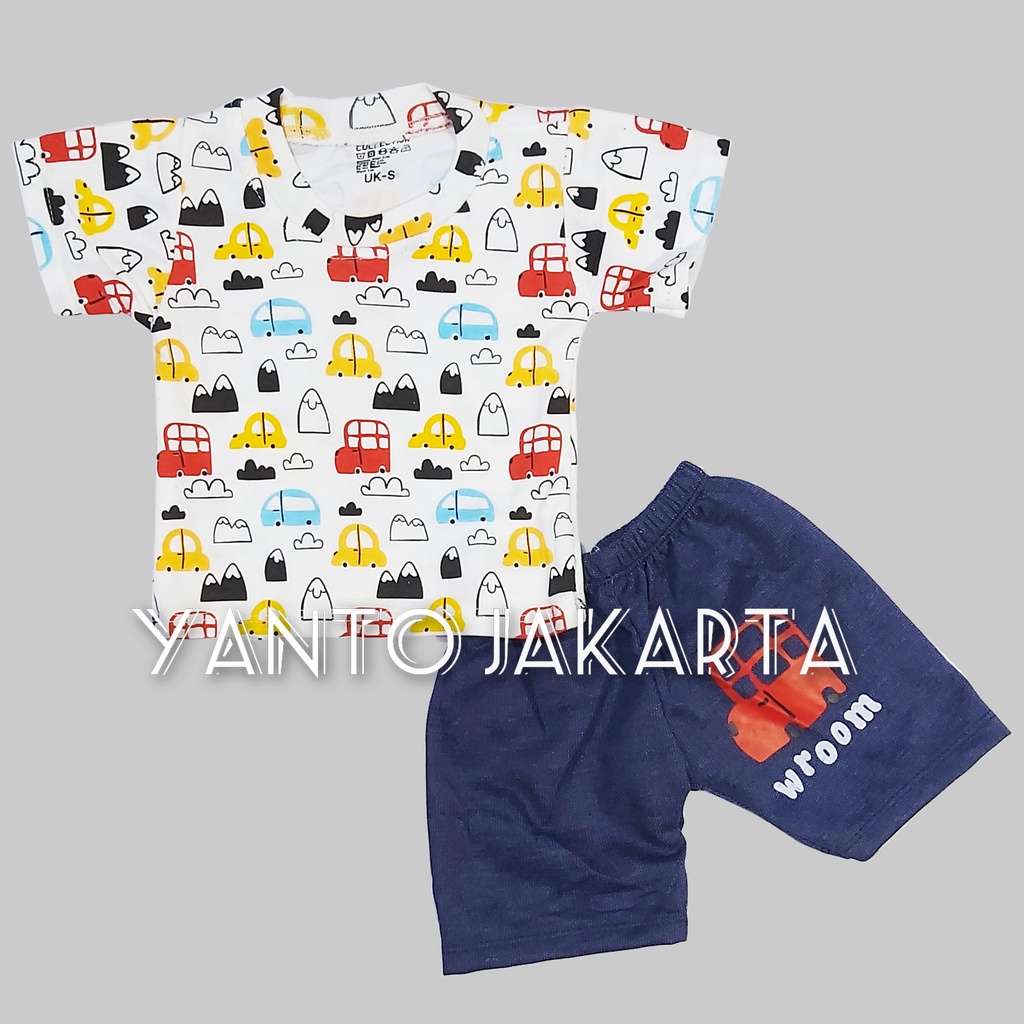 BAJU ANAK LAKI LAKI 1-2 TAHUN KAOS MOBIL-MOBILAN