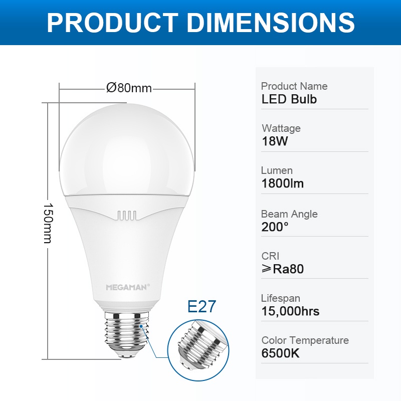 Megaman Lampu Bohlam LED YTA70Z1 15W / YTA80Z1 18W / YTA95Z1 25W