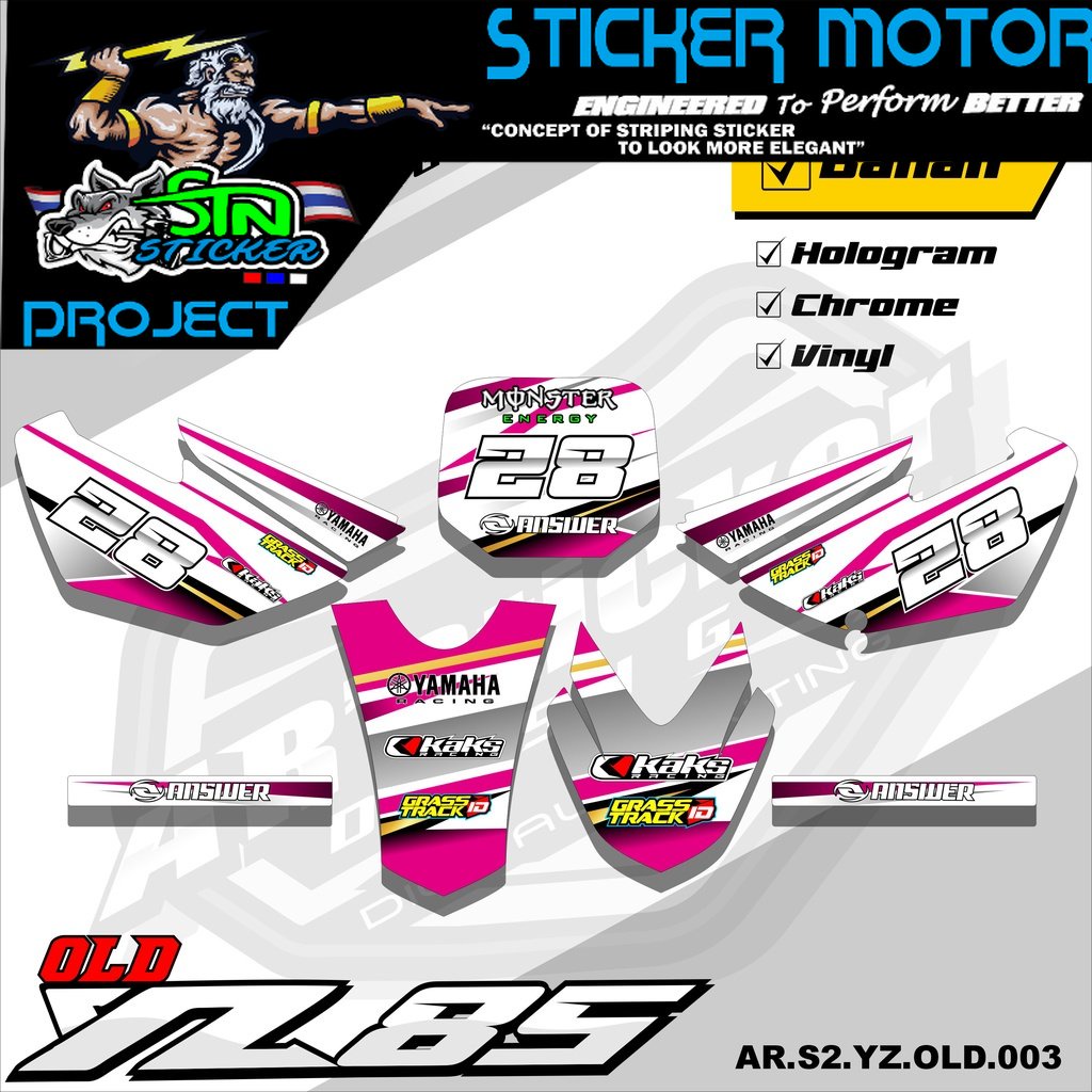 Yz85 Stiker Striping Motor TRAIL YZ85 OLD/LAMA - Stiker Trail Bebek Yz 85 Lama Variasi Hologram AR.S