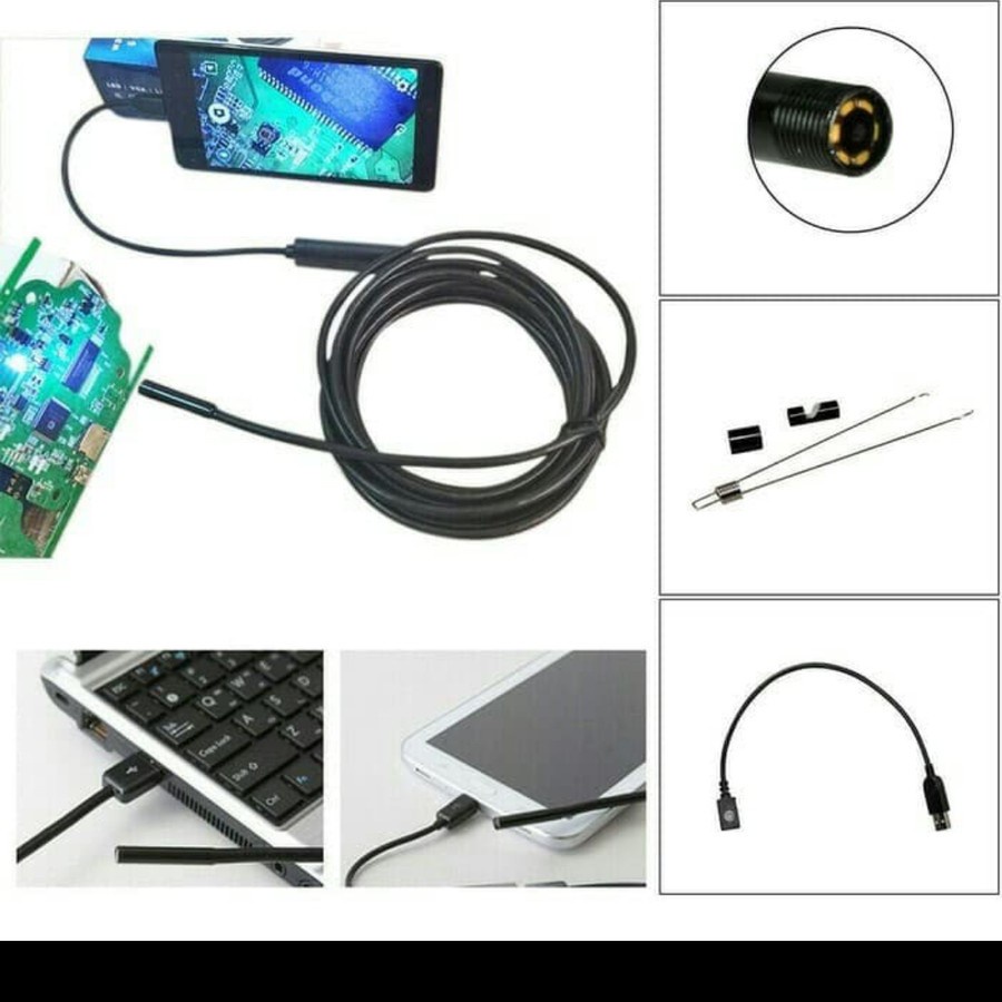 Android Camera Endoscope waterproof Kecil mini Kabel OTG 2m murah