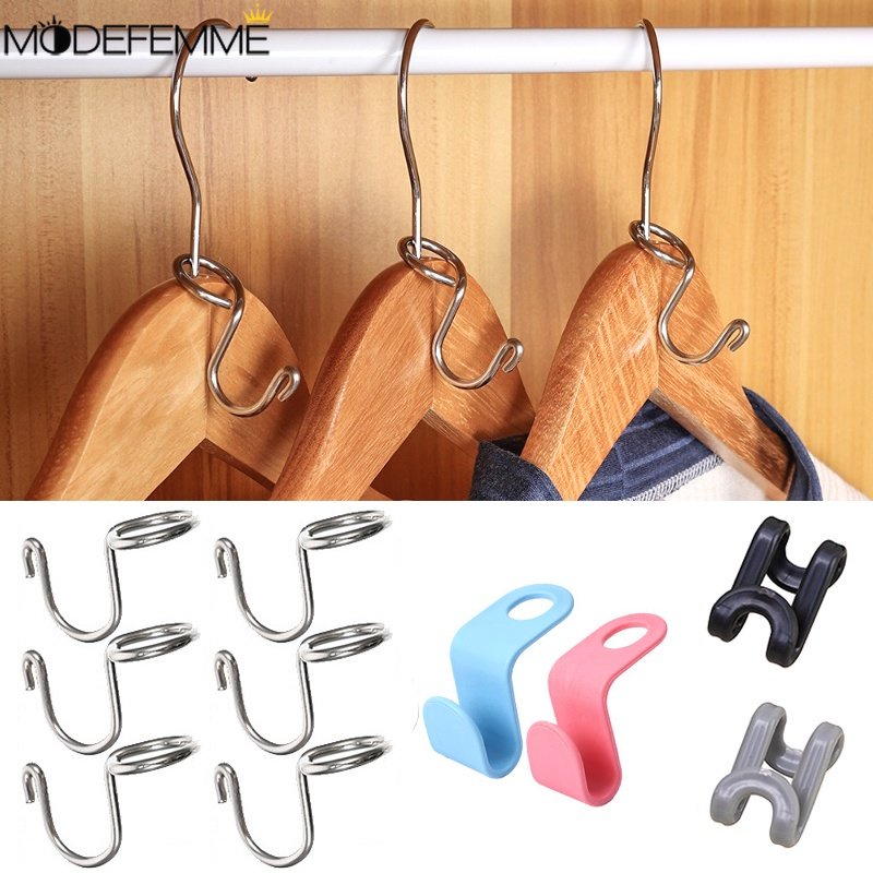 [Unggulan] Stackable S-type Hanging Pegs Strong Bearing Drying Rack Anti-slip Handbag Topi Kunci Rak Lemari Hemat Tempat Organize Tool Gantungan Baju Kait Sambung