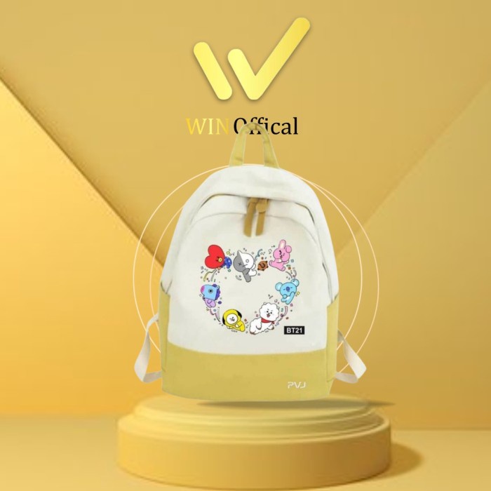 Tas anak perempuan rangsel sekolah murah bt 21 Korea Kuning Love Win Official