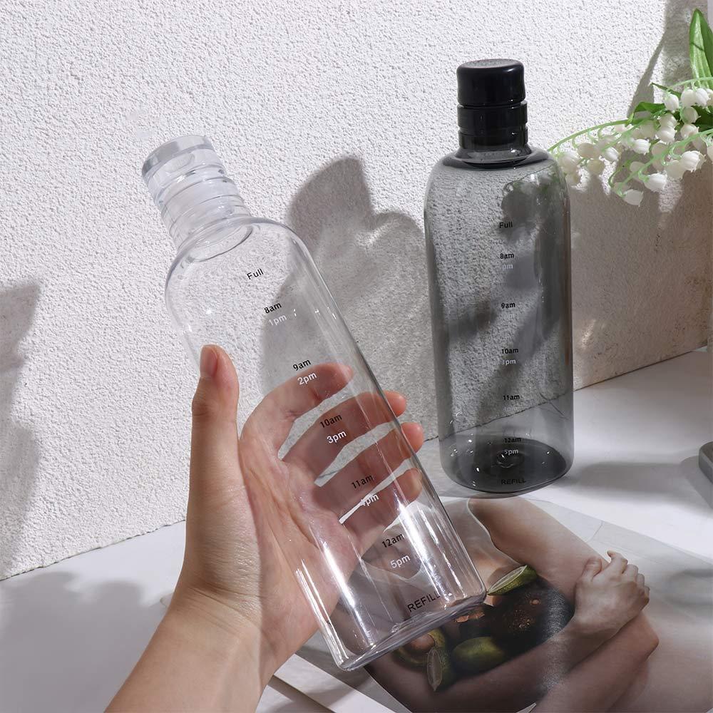 Quinton Botol Air Portable 500/700ML Transparan Drinkware Sealing Lid Juice Milk Tea Cup Untuk Travel Cangkir Minum Sekolah