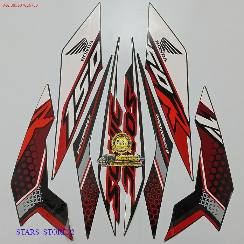 (ORI) striping honda sonic 150 r 2019 hitam list body standar KUALITAS ORIGINAL PABRIK