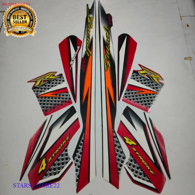 (ORI) striping suzuki smash 110 r 2007 hitam merah body standar KUALITAS ORIGINAL